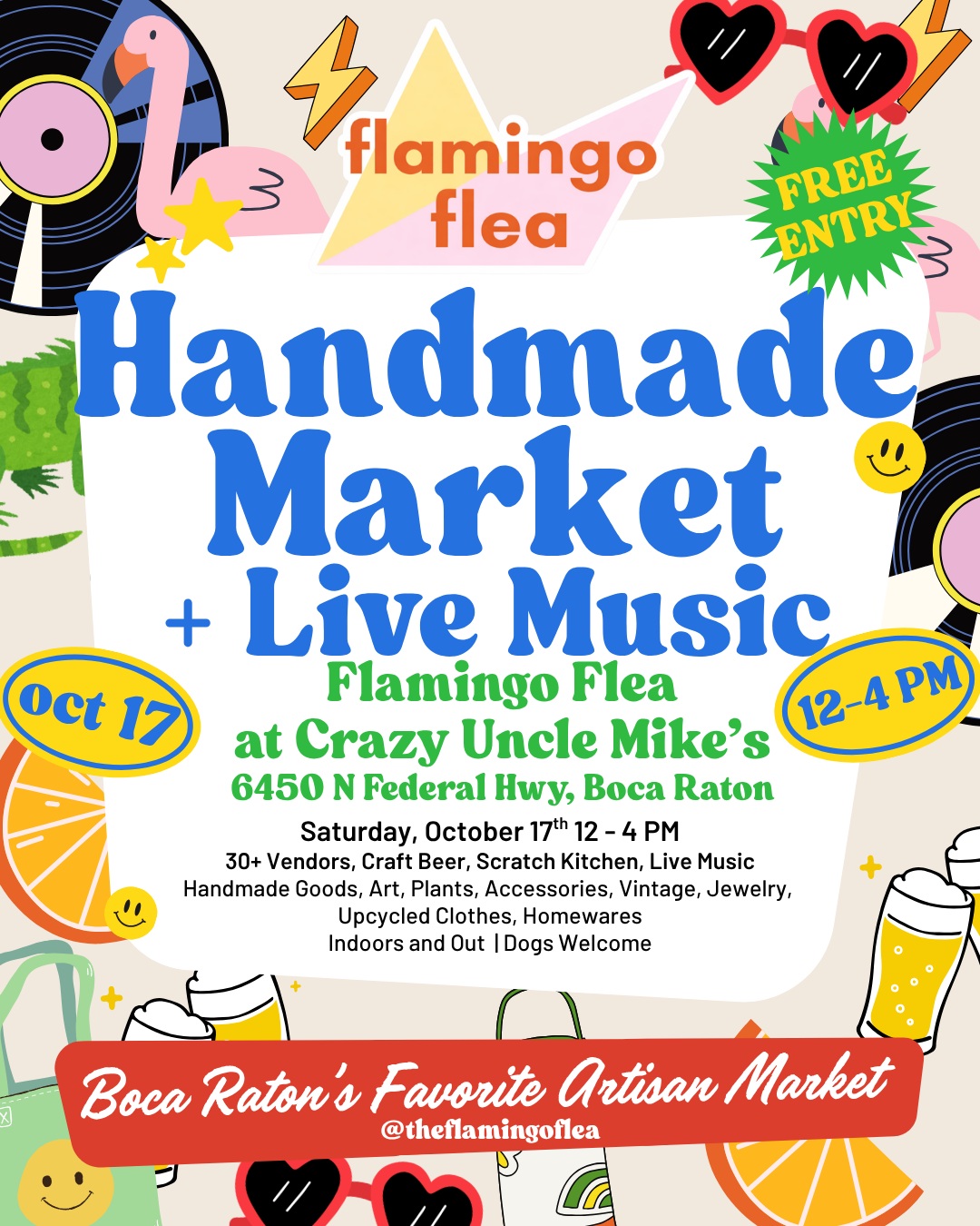 Flamingo Flea Handmade Market + Live Music